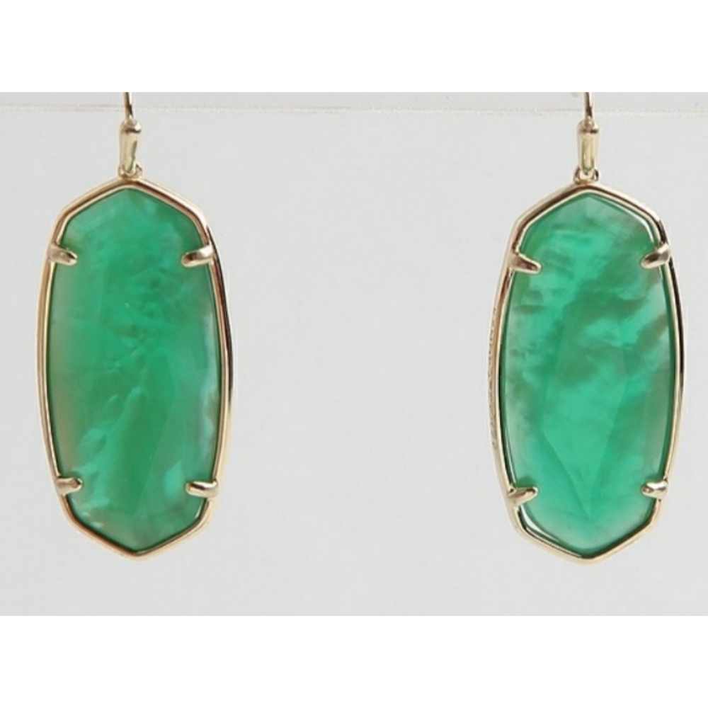 Kendra Scott Elle Earrings in Jade Green I… - Picture 3 of 8